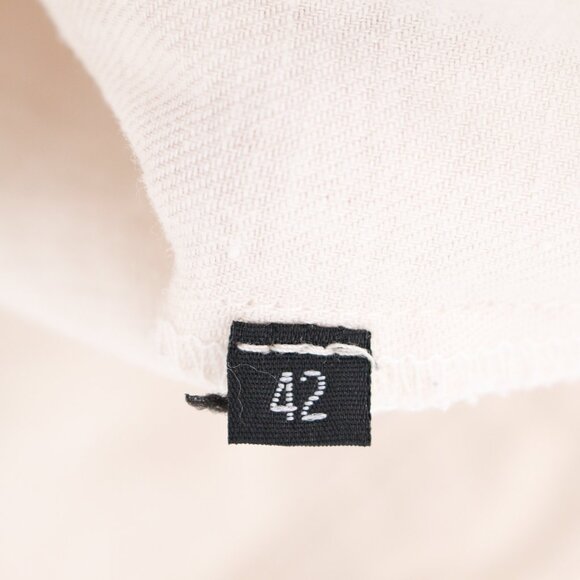 Alexander McQueen Pants Womens 42 Cropped Capri linen cuffed Mid Rise Cream - Picture 12 of 13